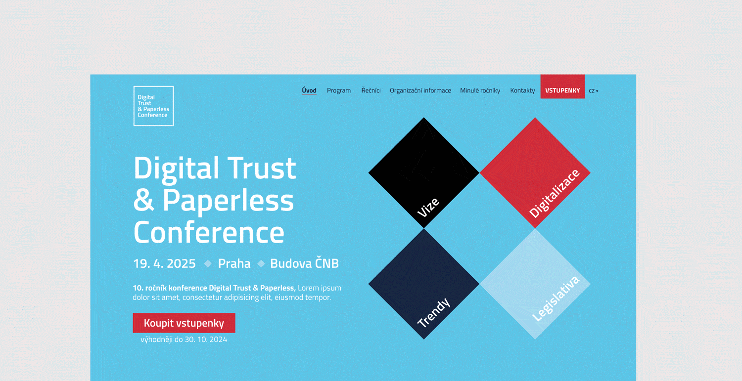 Vizuální styl konference DTPC - webdesign - Grafický design Andrea Houšková