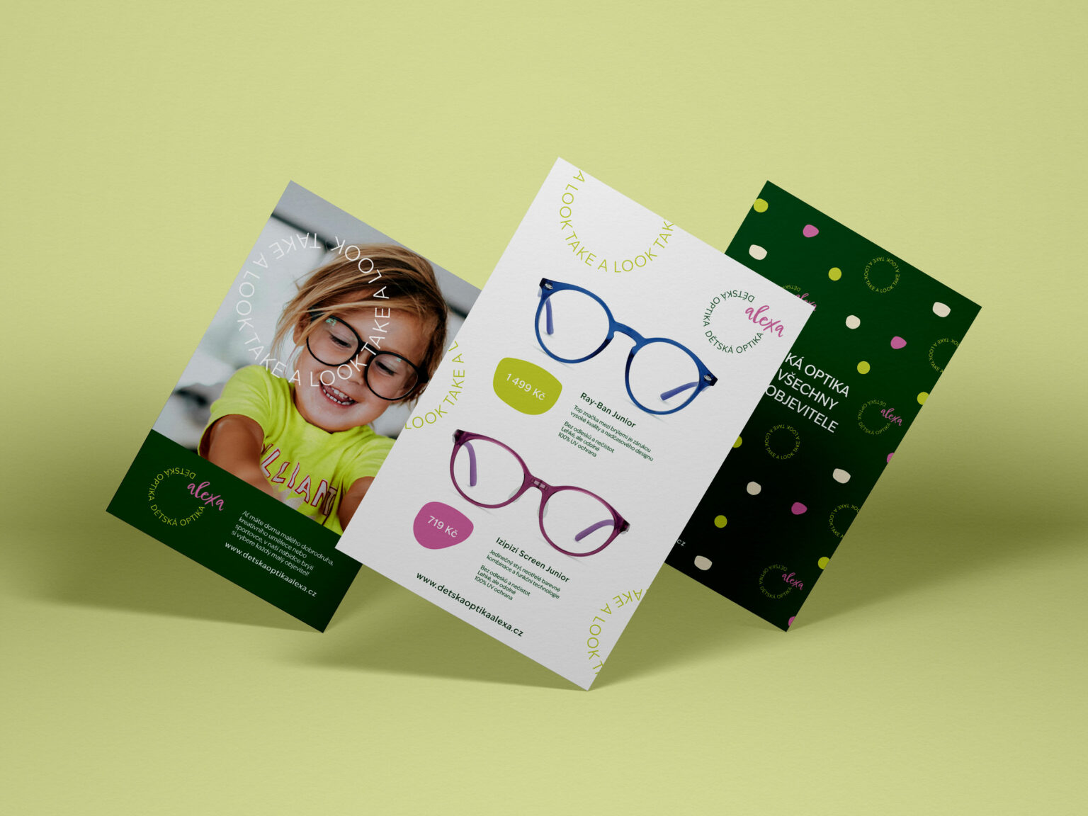 Vizuální identita Optika Alexa - Grafický design Andrea Houšková