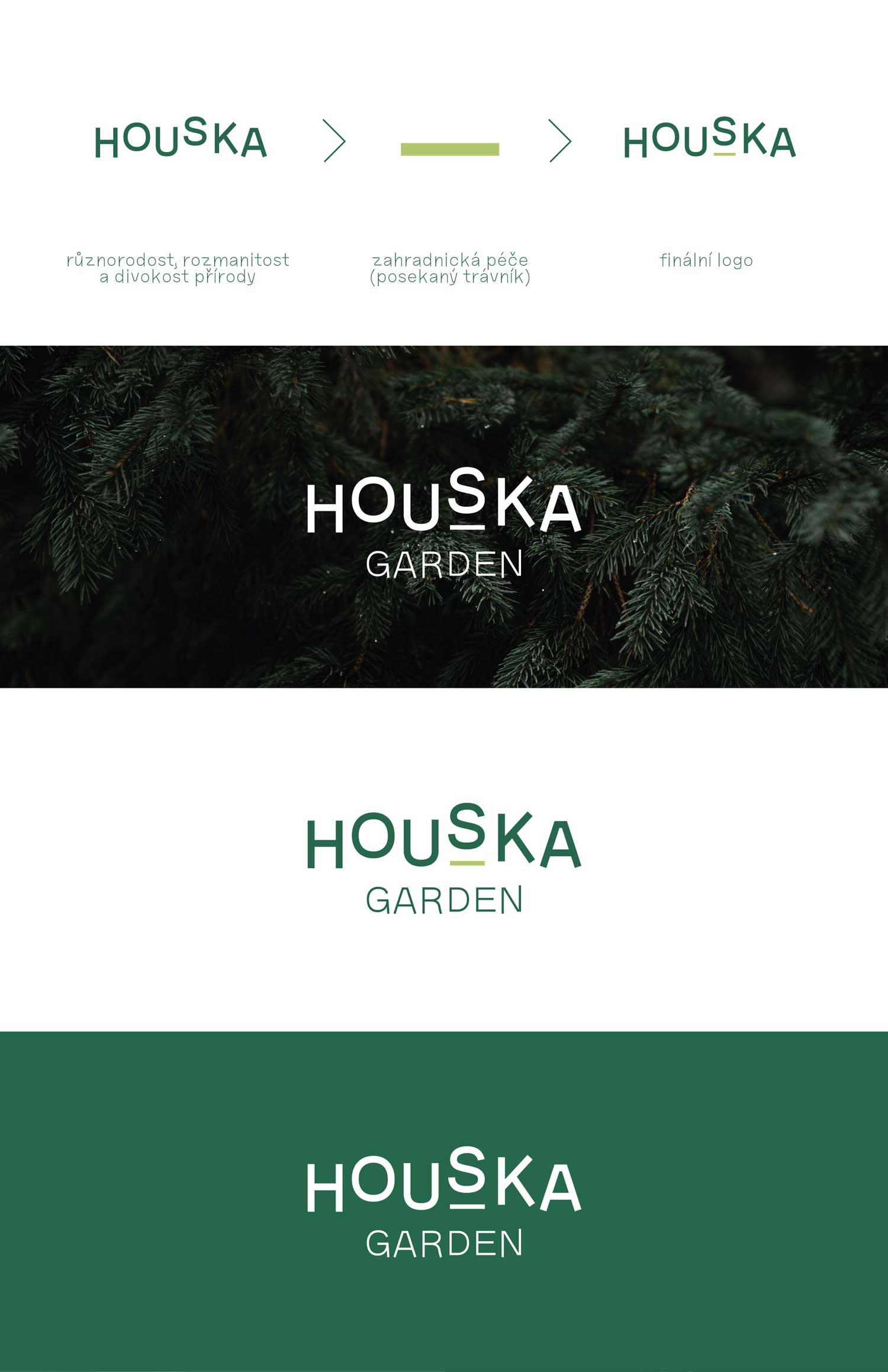 Vizuální identita Zahradnické služby Houska Garden - Grafický design Andrea Houšková